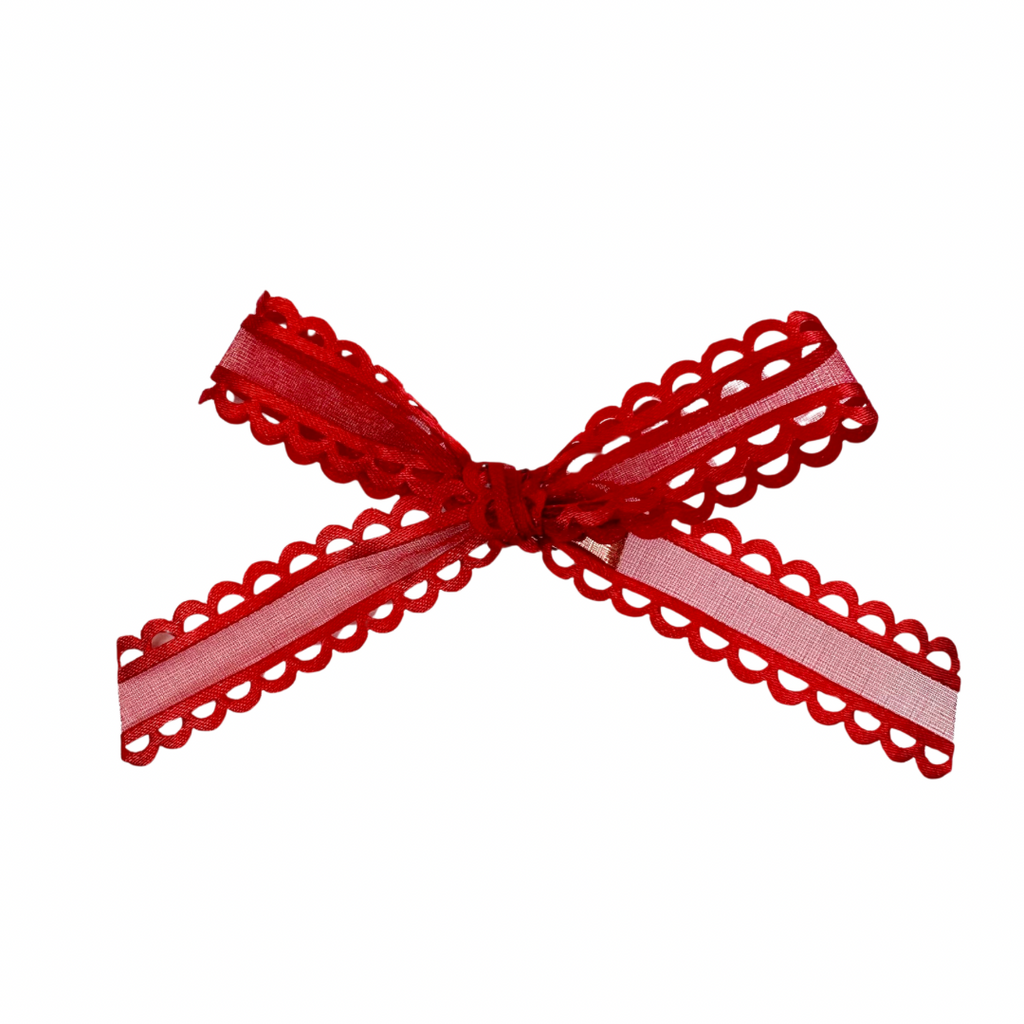 Red Scallop :: Ribbon Mini Explorer Bow