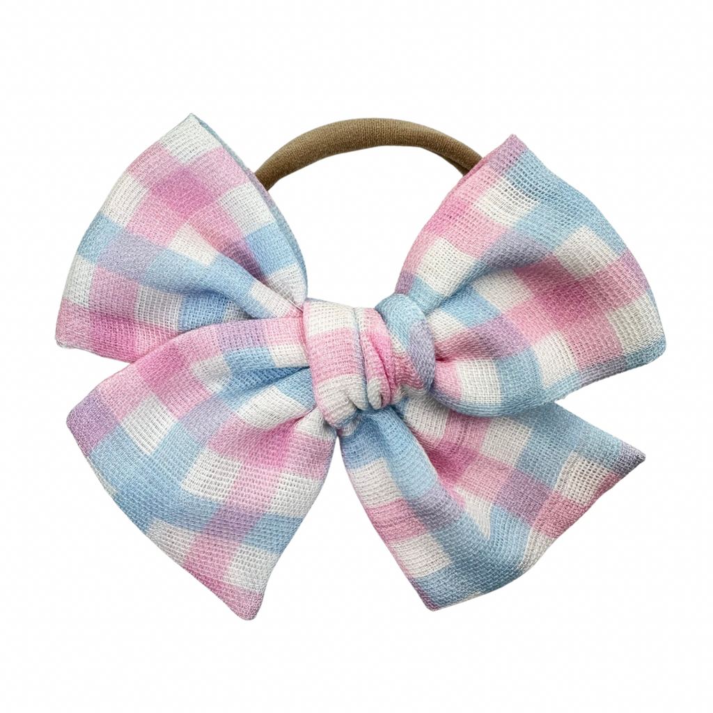 Pink & Blue Plaid :: Voyager Bow