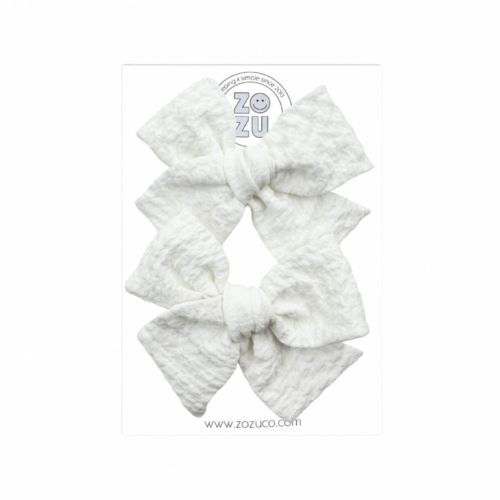 White Textured Crepe :: Mini Voyager Pigtail Set