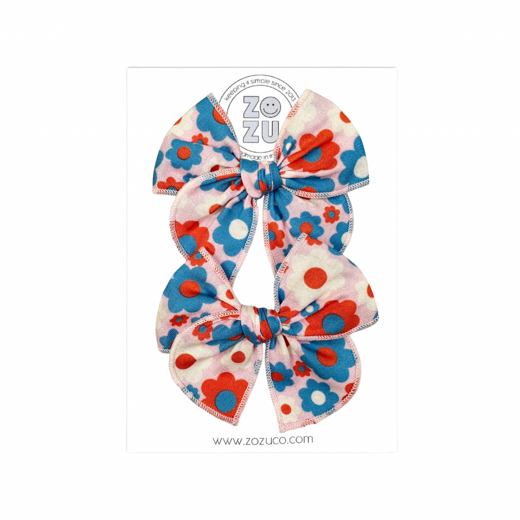 Red, White, and Bloom :: Mini Traveler Pigtail Set