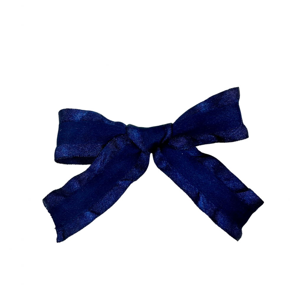 Navy Ruffle Edge :: Ribbon Mini Explorer Bow