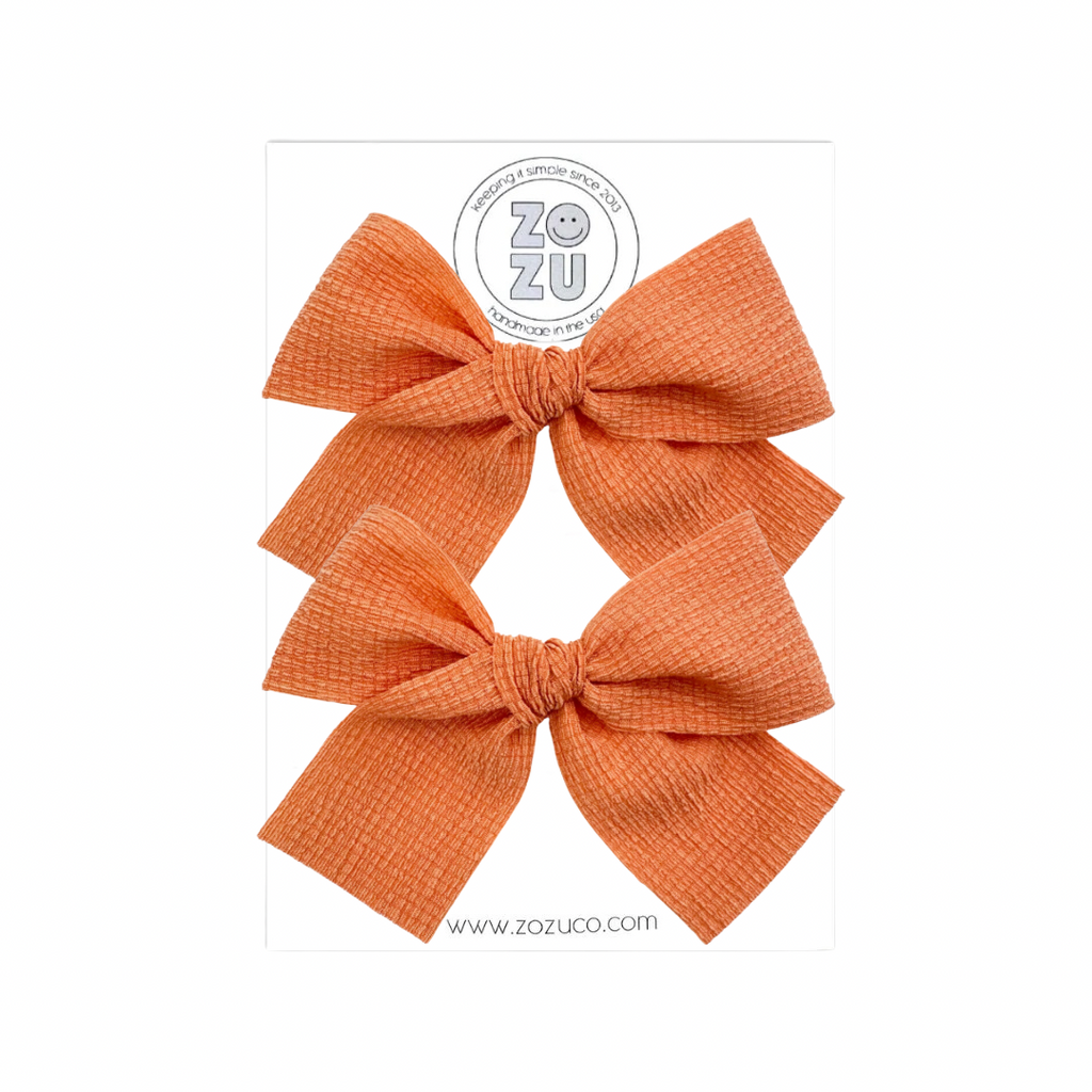 Orange Crinkle :: Mini Voyager Ribbon Pigtail Set