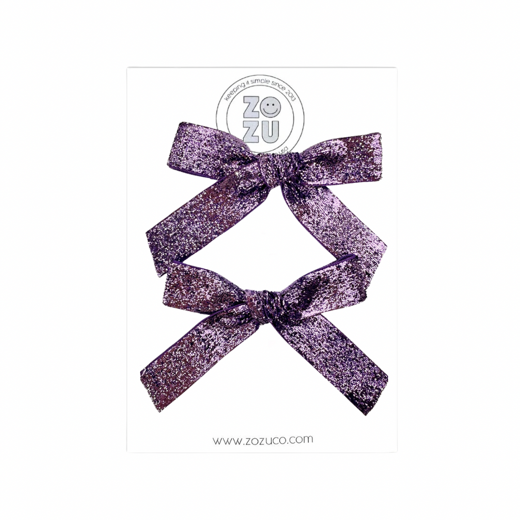 Dark Lavender Tinsel :: Mini Explorer Ribbon Pigtail Set