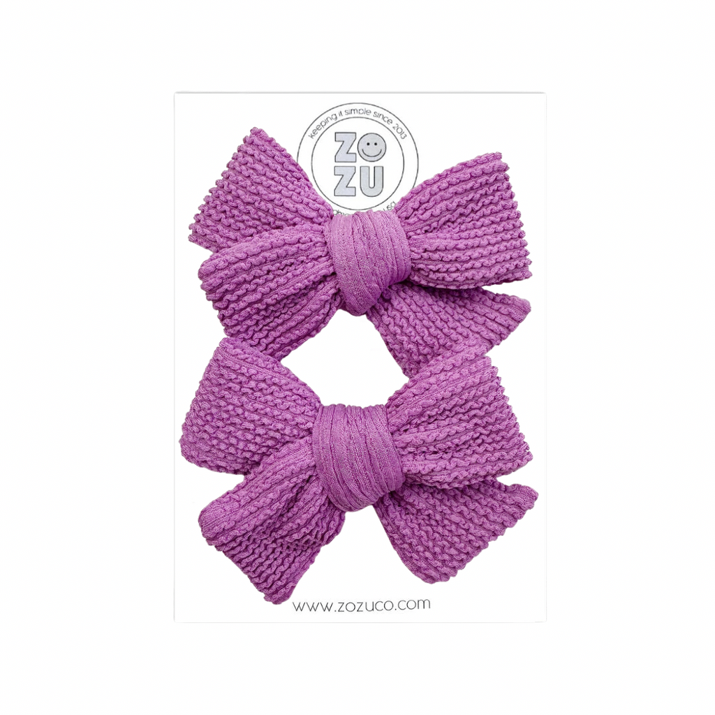 Orchid Seersucker Swim :: Mini Voyager Pigtail Set