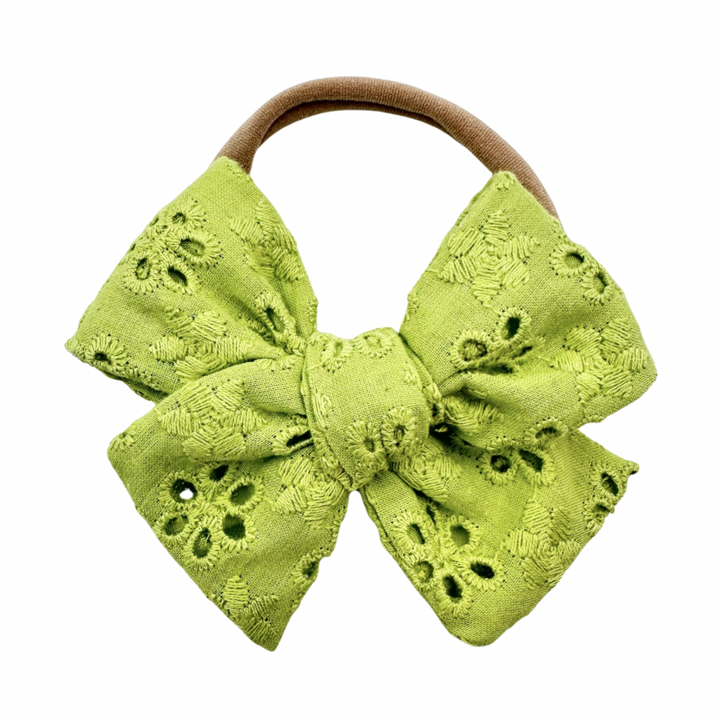 Lime Eyelet :: Mini Voyager Bow