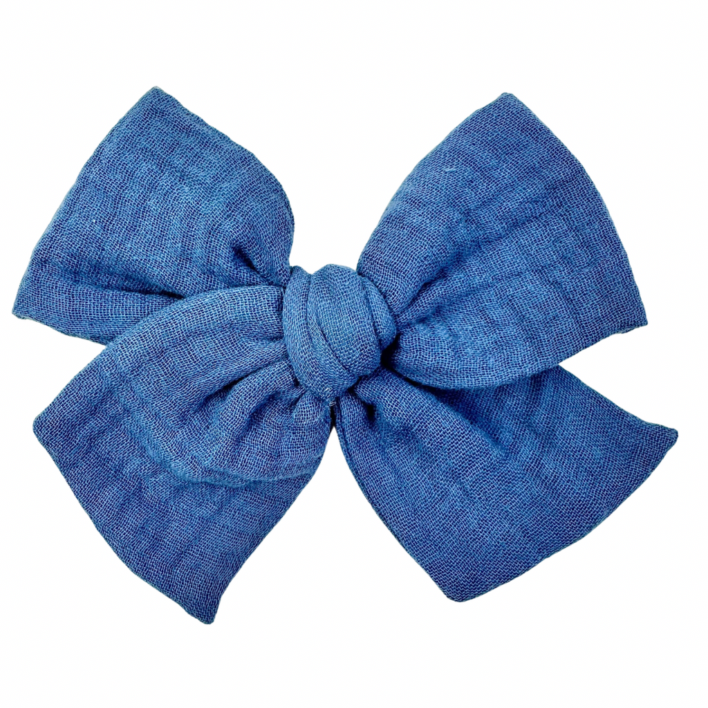 Classic Blue Double Gauze :: Voyager Bow