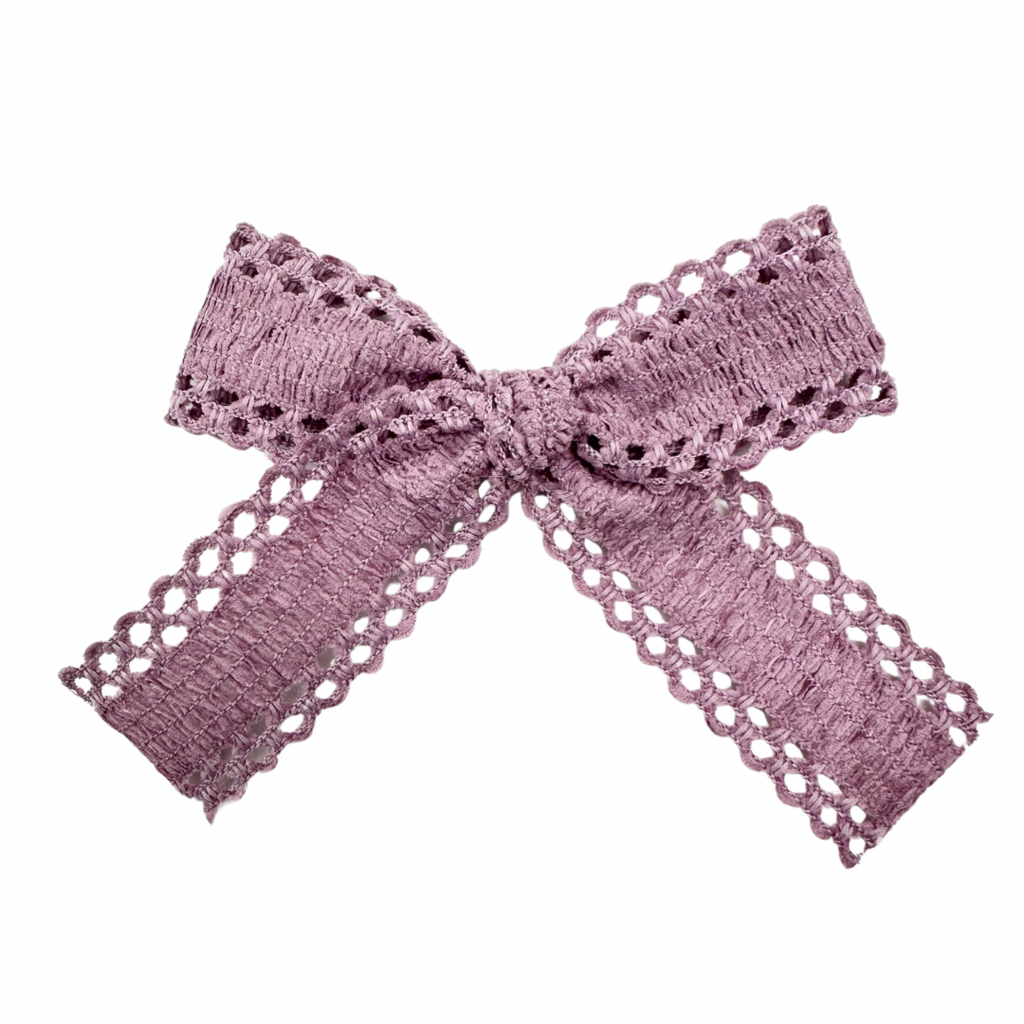 Orchid Velvet Scallop :: Ribbon Mini Explorer Bow