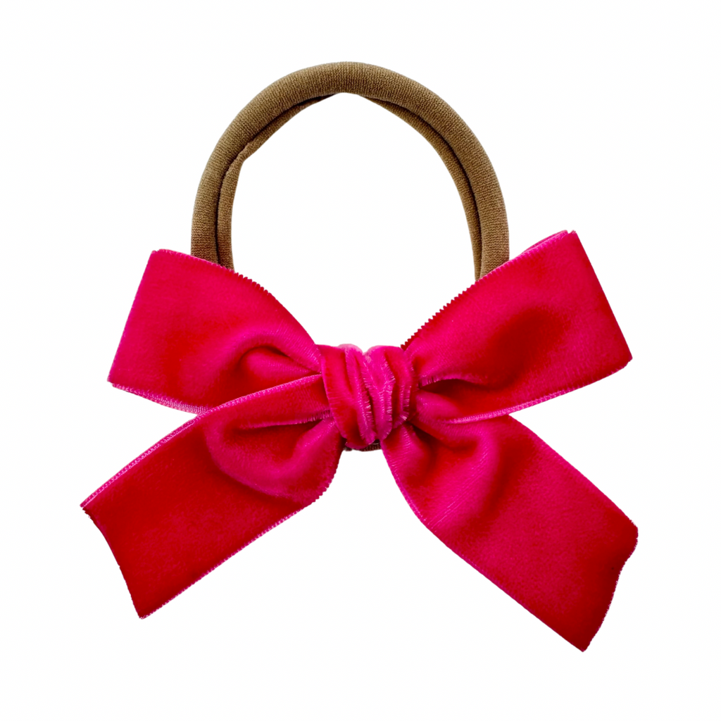 Hot Pink Velvet :: Ribbon Mini Explorer Bow