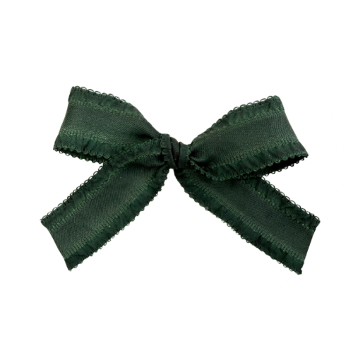 Forest Green Ruffle Edge :: Ribbon Mini Explorer Bow