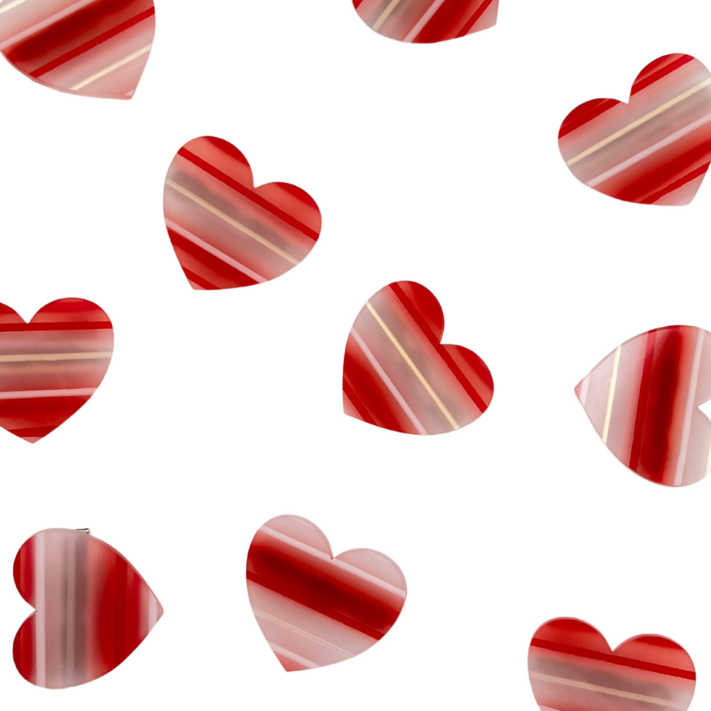 Striped Heart :: Acrylic Clip