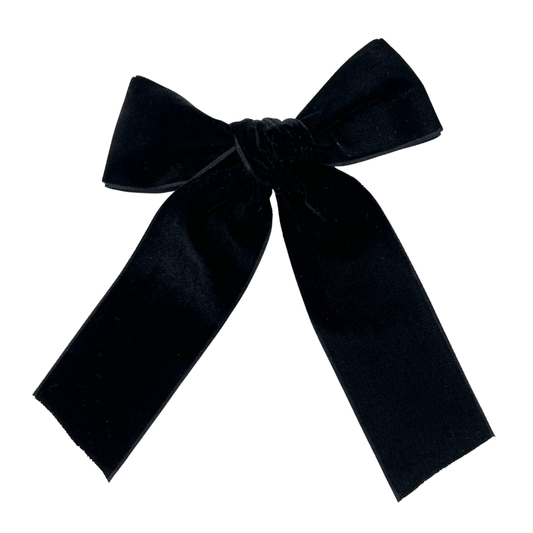 RIB-646 – 3/8″ Black Velvet Ribbon Bows – Set of 3 –