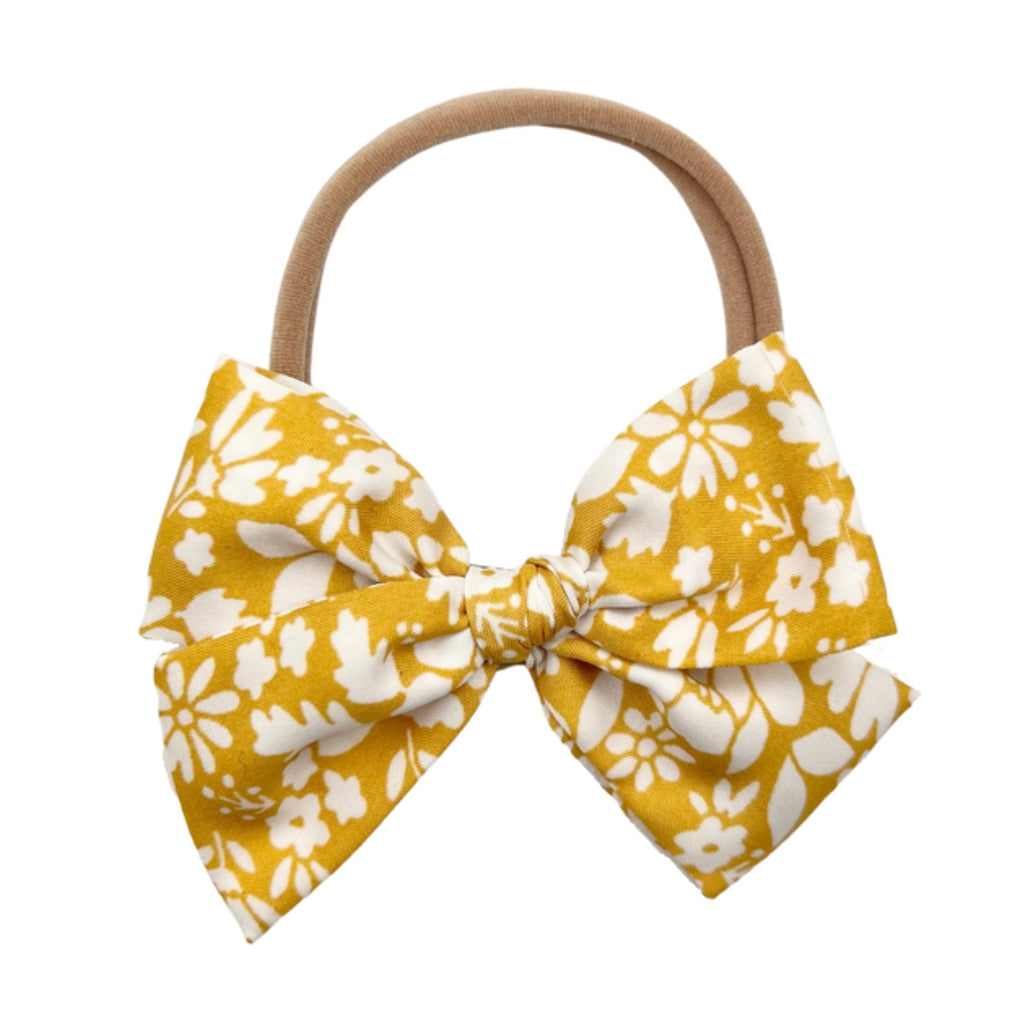 Mustard Floral :: Mini Voyager Bow